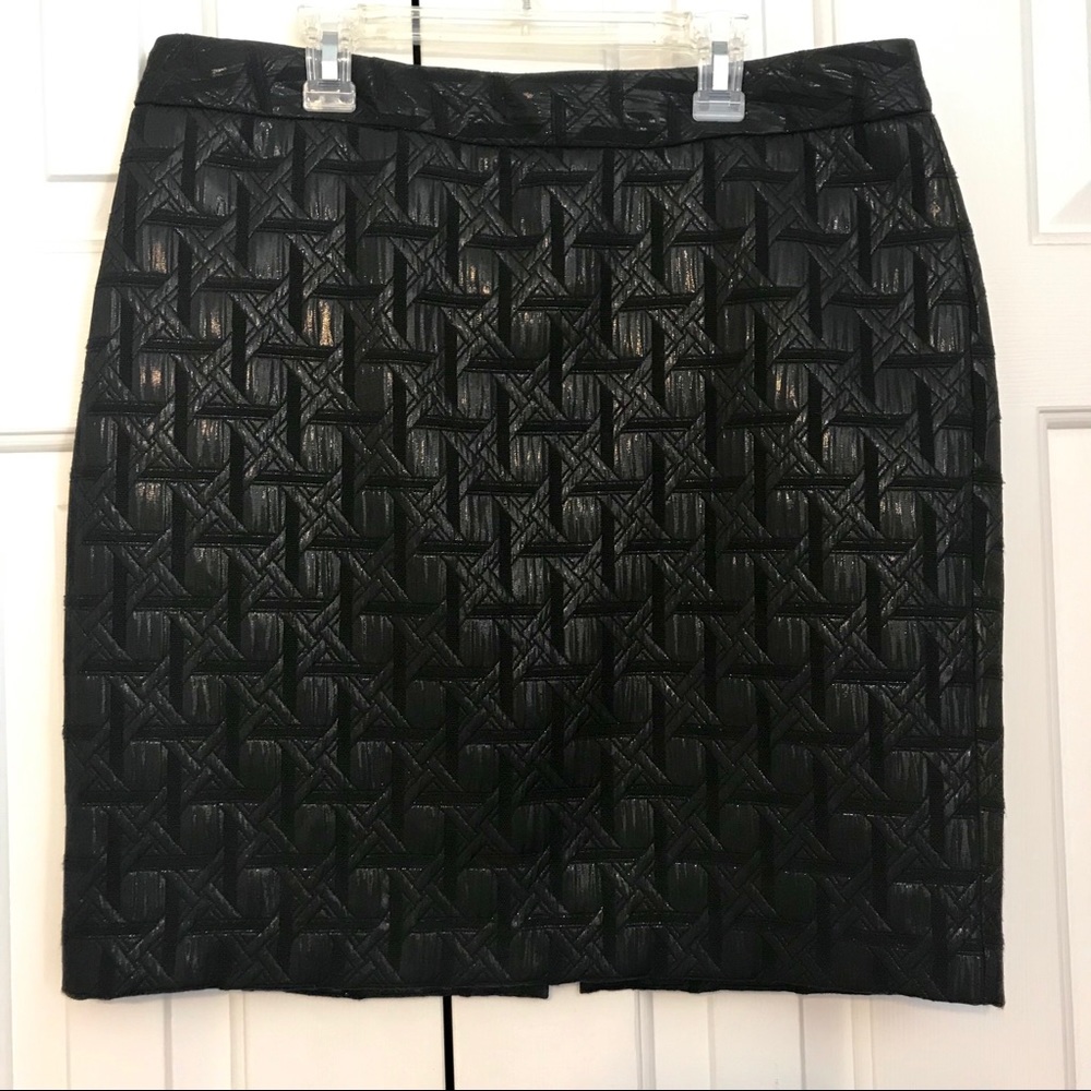 Worthington Black Bamboo Jacquard midi skirt 8